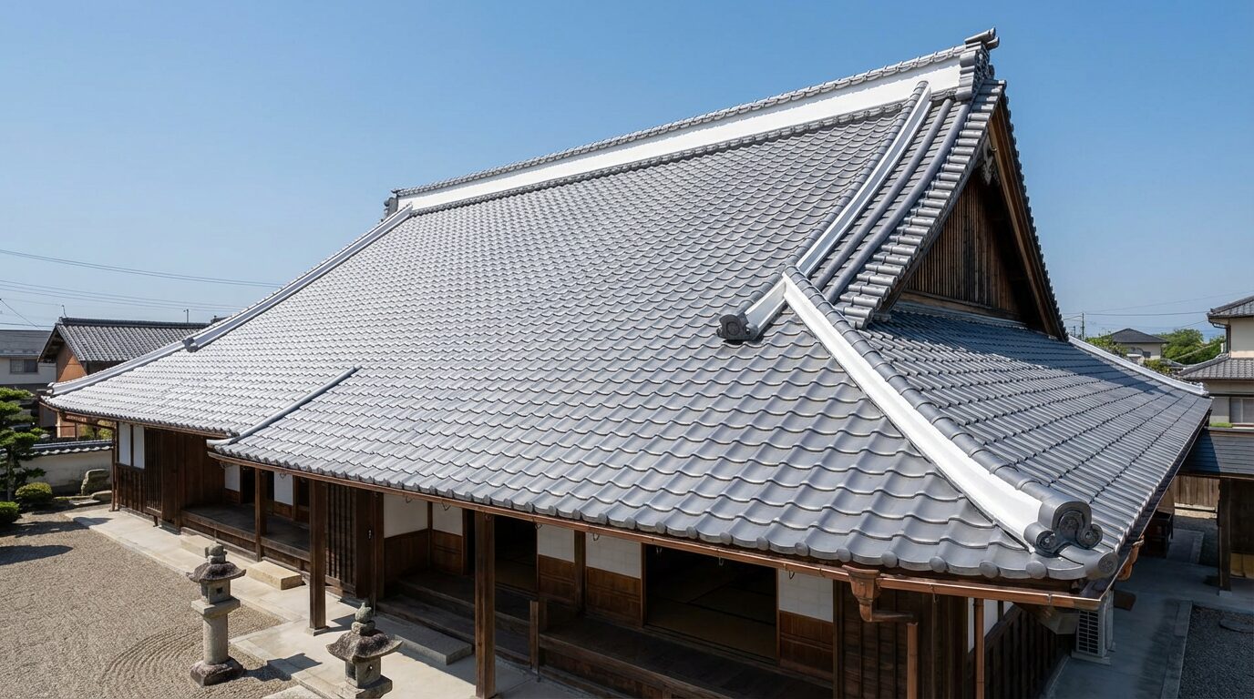 完成した美しい瓦屋根