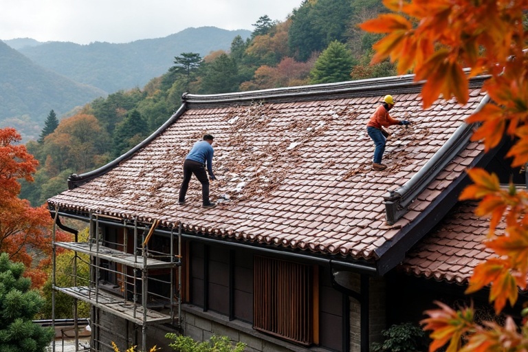 飯能市の瓦屋根修理｜台風で割れた日本瓦の差し替え＋防水シート
